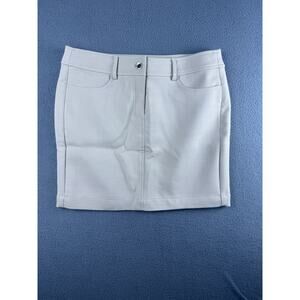 NWT WORTH Tan Khaki Stretch Skirt w/unique Accents Pockets Sz 8 MSRP $228